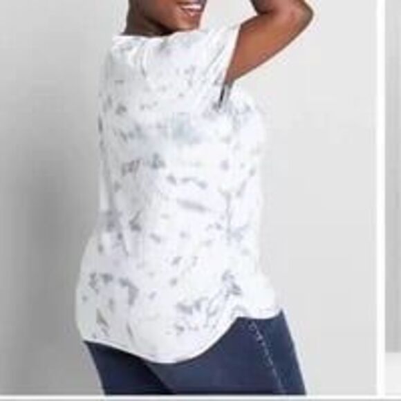 Lane Bryant - V Neck Ruched Side T-shirt - Picture 2 of 4